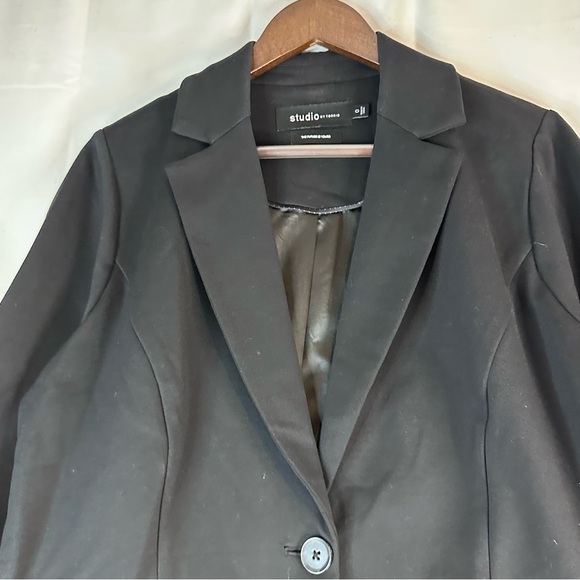 STUDIO BY TORRID Women’s Size 0X 12 Blazer Suit Jacket Coat Black Stretch Luxe - Picture 7 of 13